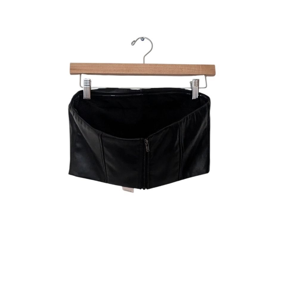 NWT! Anthropologie Mare Mare Black Faux Leather Bustier Top - Picture 10 of 10